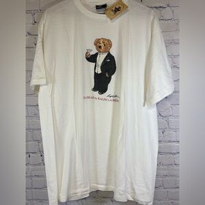NWT VINTAGE Ralph Lauren Polo Collectible Preppy Tuxedo Martini Bear T Shirt XL